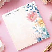 Eleganter Hübscher Pastelfloral Personalisierter N Notizblock