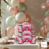 Eleganter Hübscher rosafarbener Peonies Blumenurla Geschenkpapier