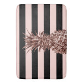 Eleganter hübscher Rose, Ananas und rosa Streifen Badematte (Vorderseite Vertikal)