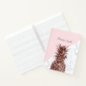 Eleganter hübscher Rose-Ananas-weißer Marmor Notizblock (Innenseite)