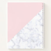 Eleganter hübscher Rose-Ananas-weißer Marmor Notizblock (Rückseite)