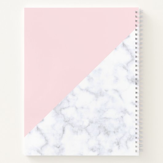 Eleganter hübscher Rose-Ananas-weißer Marmor Notizblock (Rückseite)