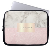 Eleganter hübscher Rose Gold Glitzer & weißer Marm