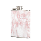 Eleganter, hübscher Rose, Goldgold Glitzer, weißer Flachmann (Links)