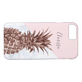Eleganter hübscher Rosengoldananas-Weißmarmor Case-Mate iPhone Hülle (Rückseite (Horizontal))