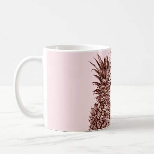Eleganter hübscher Rosengoldananas-Weißmarmor Kaffeetasse (Links)