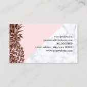 Eleganter hübscher Rosengoldananas-Weißmarmor Visitenkarte (Rückseite)