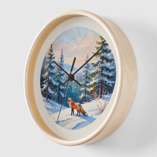 Eleganter Hübscher Wasserfarbenroter Fox im Winter Uhr (Winkel)
