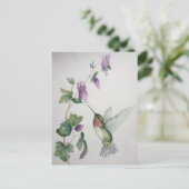 Eleganter Hummingbird Garden Postkarte (Stehend Vorderseite)