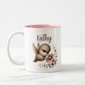 Eleganter Hummingbird Personalisierter Name Zweifarbige Tasse (Links)