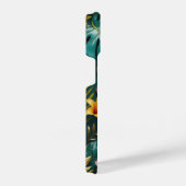 Eleganter Hund mit tropischen Blume und Edelstein iPhone Hülle (Rechte Seite)