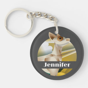 Eleganter Hundekunst Deko individuelle Name Schlüsselanhänger