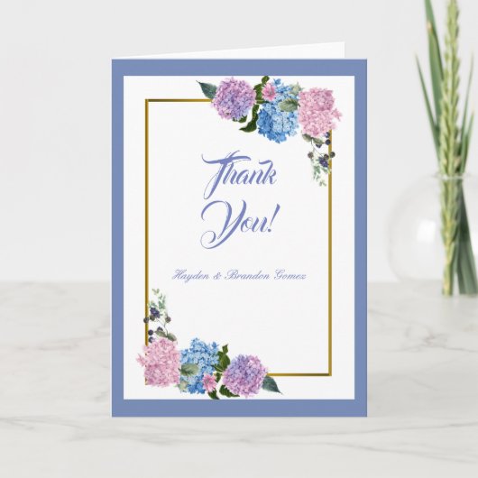 Eleganter Hydrangea danken Ihnen zu kardieren Dankeskarte (Vorderseite)