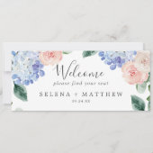 Eleganter Hydrangea Hanging Seating Chart Header (Rückseite)