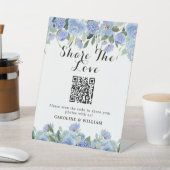 Eleganter Hydrangea QR-Code Teilen Sie das Liebe-F Sockelschild (In SItu)