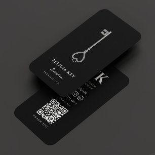 Eleganter Hypothekenmakler Realtor Black Silver Ke Visitenkarte