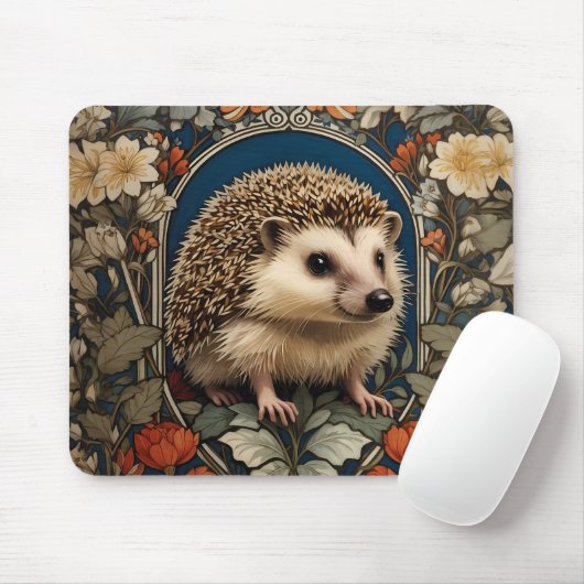 Eleganter Igel William Morris Inspiriert Mousepad (Mit Mouse)