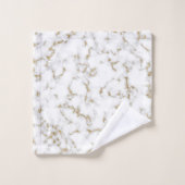 Eleganter Imitat aus Gold und grauem Marmor Badhandtuch Set (Waschlappen)
