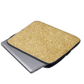Eleganter Imitat-GoldGlitzer Laptopschutzhülle (Vorne Knopf)