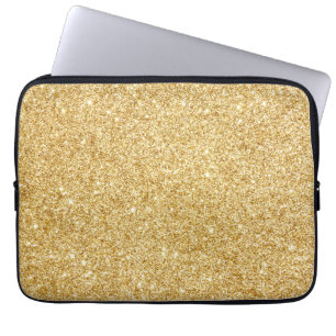 Eleganter Imitat-GoldGlitzer Laptopschutzhülle