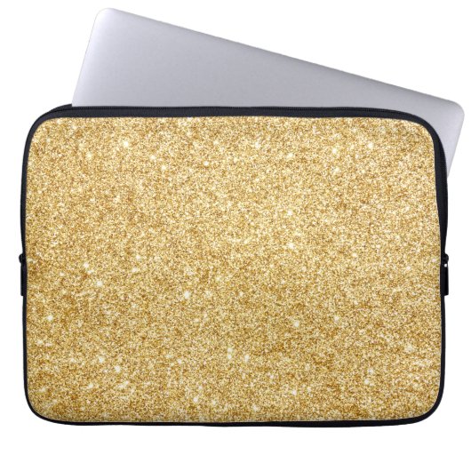 Eleganter Imitat-GoldGlitzer Laptopschutzhülle (Vorderseite)