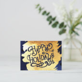 Eleganter Imitat-Goldwatercolor-glückliche Visitenkarte (Stehend Vorderseite)