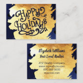 Eleganter Imitat-Goldwatercolor-glückliche Visitenkarte (Vorne/Hinten)