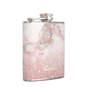 Eleganter Imitat-Rosen-GoldGlitzer weißes Flachmann (Rechts)