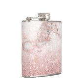 Eleganter Imitat-Rosen-GoldGlitzer weißes Flachmann (Rechts)