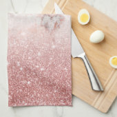 Eleganter Imitat-Rosen-GoldGlitzer weißes Handtuch (Viertel Falte)