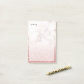 Eleganter Imitat-Rosen-GoldGlitzer weißes Post-it Klebezettel (Auf Schreibtisch)