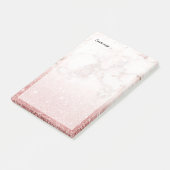 Eleganter Imitat-Rosen-GoldGlitzer weißes Post-it Klebezettel (angewinkelt)