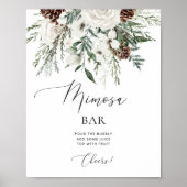 Eleganter immergrüner Winter Mimosa Bar Poster (Vorne)