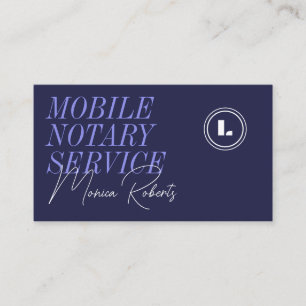 Eleganter indigo dunkelfarbiger mobiler Notar Visitenkarte