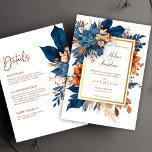 Eleganter Indigorust auf einer Hochzeit Einladung<br><div class="desc">Stilvoll und luxuriös, ist dieses elegante Indigo Rust All In One Wedding Invitation die perfekte Mischung aus rustikalem Charme und modernem Raffinesse. Dieses einzigartige und zeitlose Design, das sich durch seine intimen rostfarbigen Akzente und seine raffinierte Typografie auszeichnet, bietet seinen Gästen ein All-in-One-Format, indem es ihnen den Zugang zu den...</div>