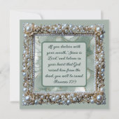 Eleganter individualisierbarer Perlrahmen zum Heru Feiertagskarte (Vorderseite)