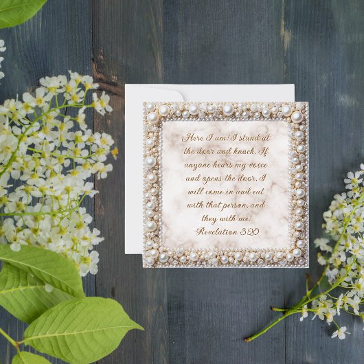 Eleganter individualisierbarer Perlrahmen zum Heru Feiertagskarte