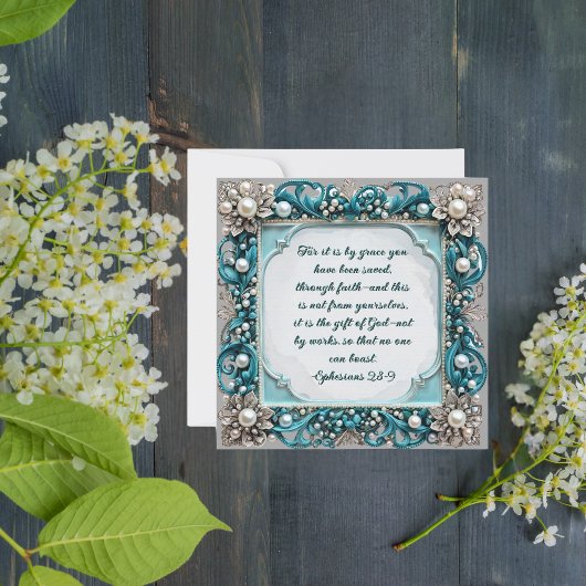 Eleganter individualisierbarer Perlrahmen zum Heru Feiertagskarte