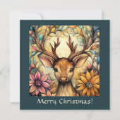 Eleganter, individuell anpassbarer Reinder Feiertagskarte (Vorderseite)