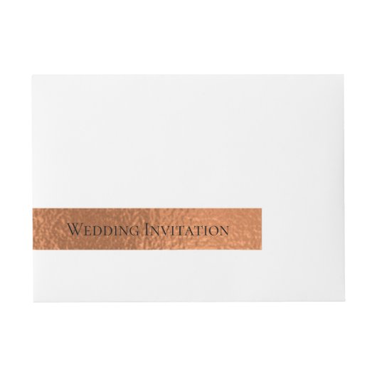 Eleganter Individuelle Name Address Copper Foil We Rundum-Adressaufkleber (Vorderseite)