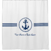 Eleganter Individuelle Name Anchor & Rope Duschvorhang (Vorderseite)