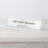 Eleganter individuelle Name aus weißem Marmor Schreibtischnamensplakette (Vorderseite )