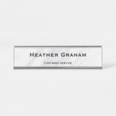 Eleganter individuelle Name aus weißem Marmor Schreibtischnamensplakette (Vorderseite )