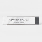 Eleganter individuelle Name aus weißem Marmor Schreibtischnamensplakette (Vorderseite )