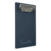 Eleganter Individuelle Name Dark Blue Mini Klemmbrett (Schrägansicht)
