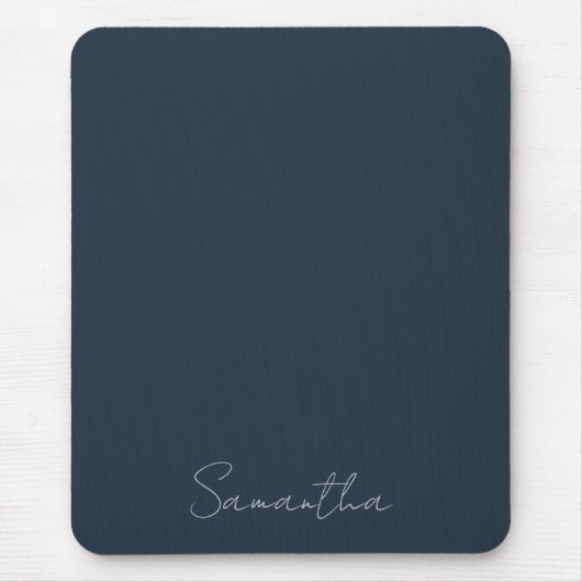 Eleganter Individuelle Name Dark Blue Mousepad (Vorne)