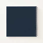 Eleganter Individuelle Name Dark Blue Notebook Notizblock (Rückseite)