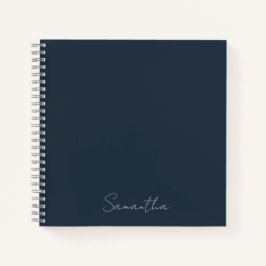 Eleganter Individuelle Name Dark Blue Notebook Notizblock