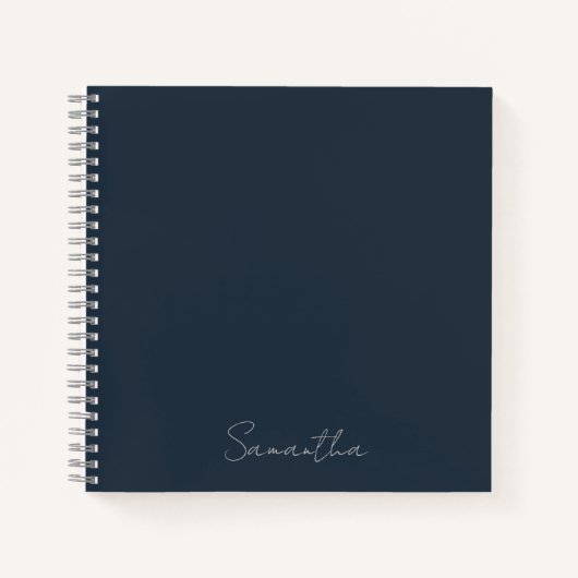 Eleganter Individuelle Name Dark Blue Notebook Notizblock (Vorderseite)