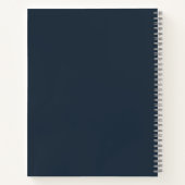 Eleganter Individuelle Name Dark Blue Notebook Notizblock (Rückseite)